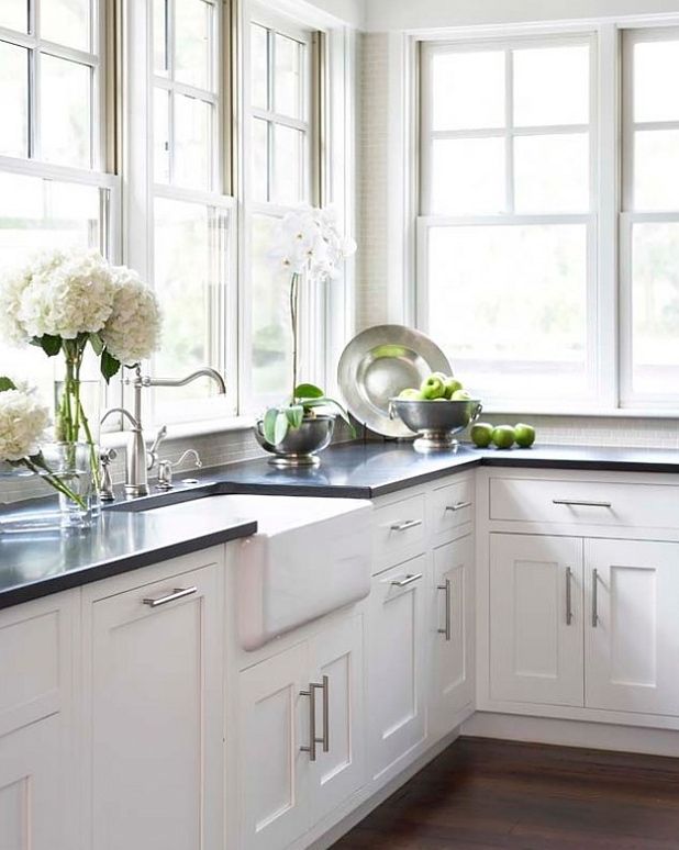 The most timeless granite maria killam White wave backsplash