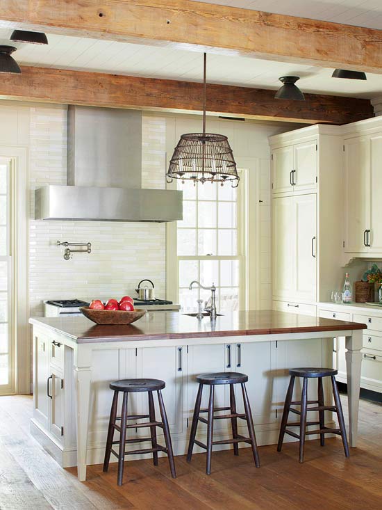 kitchen farmhouse island storage cream country garden cottage kitchens wood better islands gardens homes cabinets rustic inspired create side designs