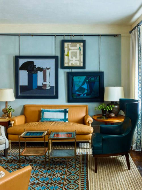 cognac sofa living room style