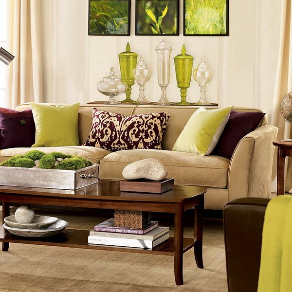 Brown & Green Living Room