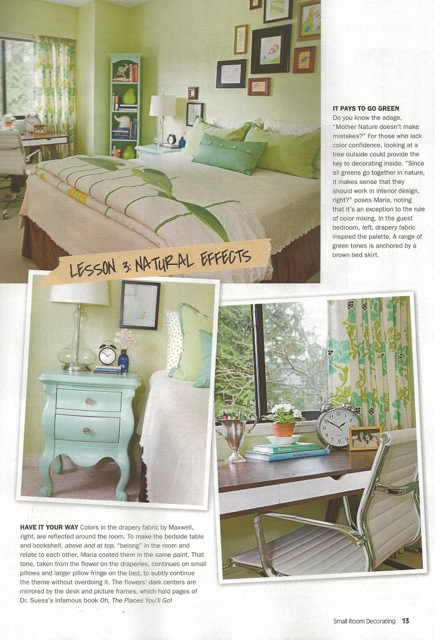 Maria Killam in Small Room Decorating Magazine