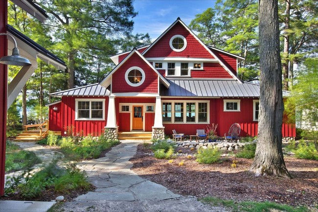 Red house white trim nautical look