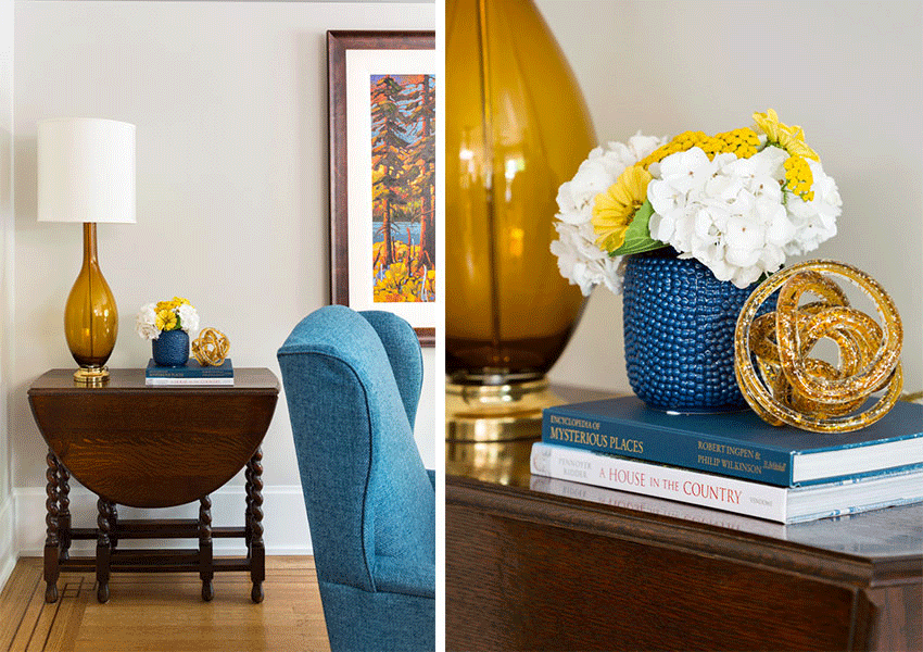 How to create a Tablescape | Decorating with Blue & Gold | Dining Room Design