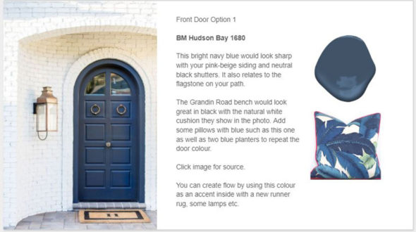 An eDesign Front Door Colour Consultation; Before and After - Maria Killam