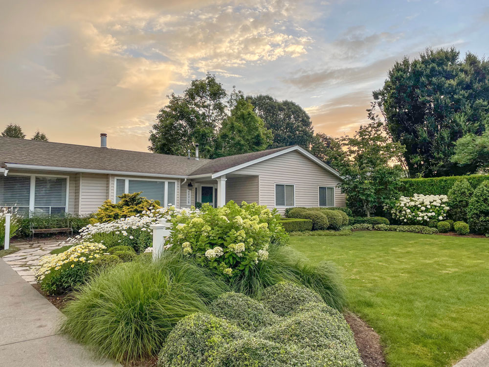 timeless home exterior and garden