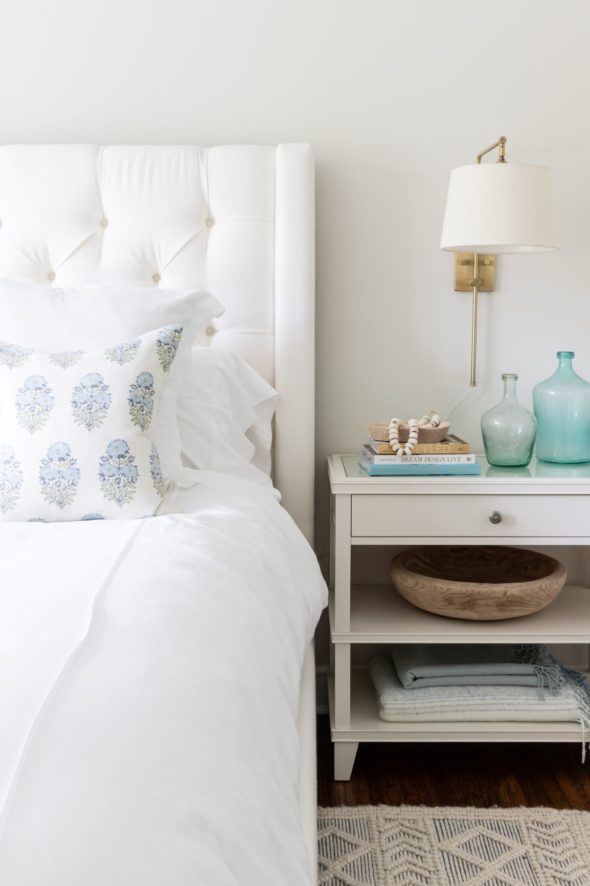 White Guest Bedroom eDesign; Before & After - Maria Killam