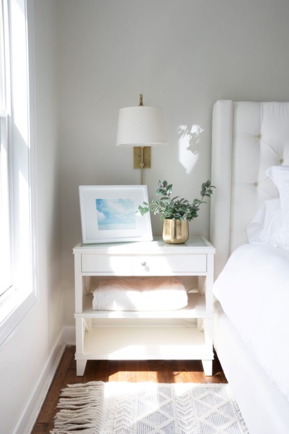 White Guest Bedroom eDesign; Before & After - Maria Killam