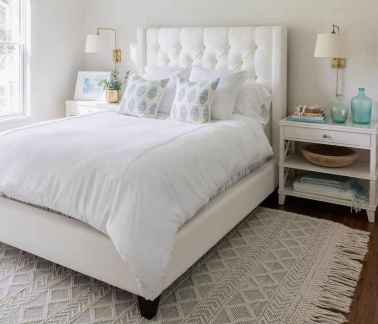 White Guest Bedroom eDesign; Before & After - Maria Killam
