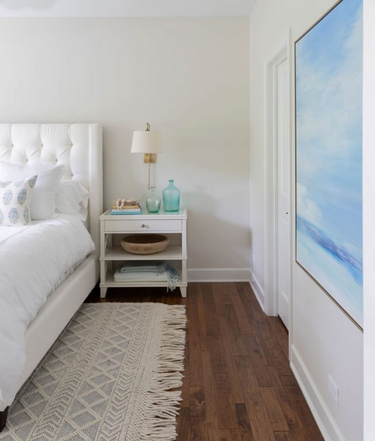 White Guest Bedroom eDesign; Before & After - Maria Killam