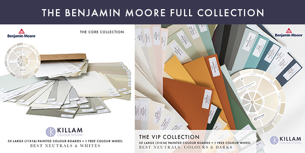benjamin moore full collection of large painted colour boards
