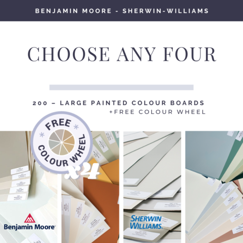 choose any four large painted colour boards