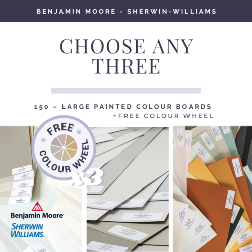 choose any three large painted colour boards
