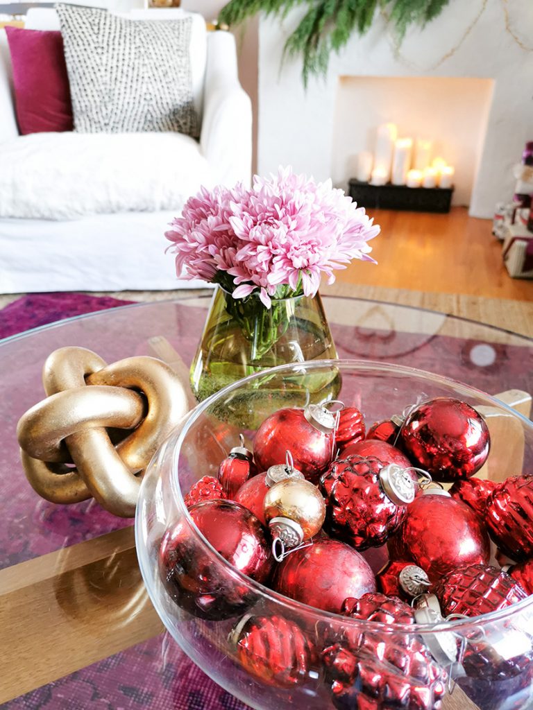 Magenta and Red Christmas Decorations