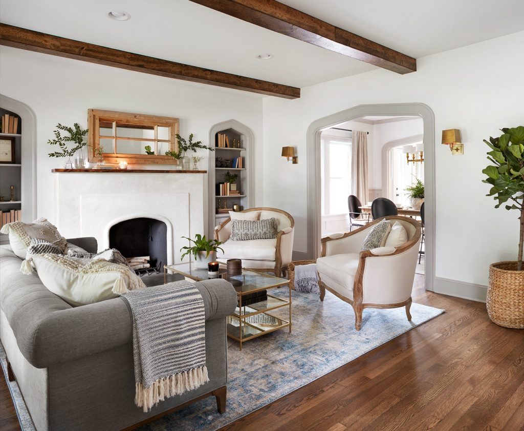 fixer upper gray walls living room