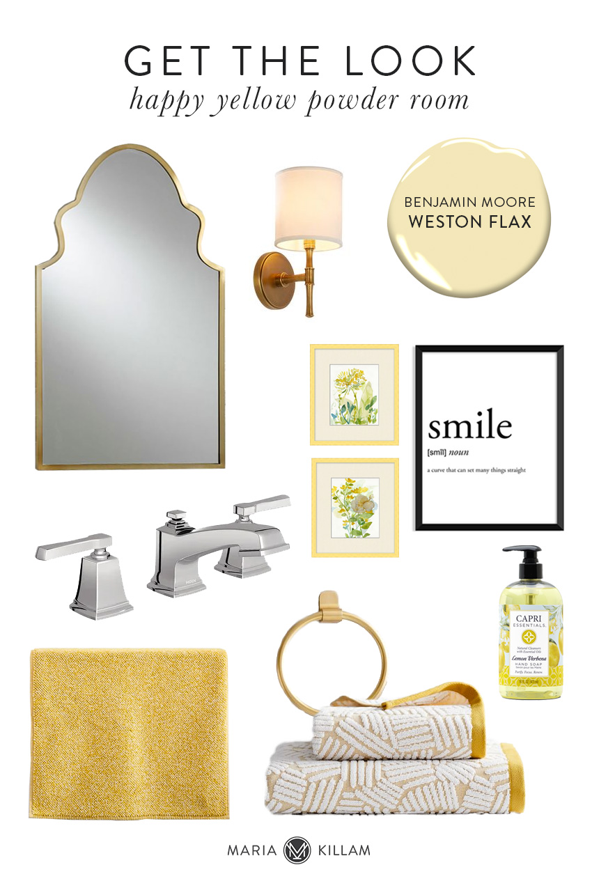 Get the Look Happy Yellow Powder Room