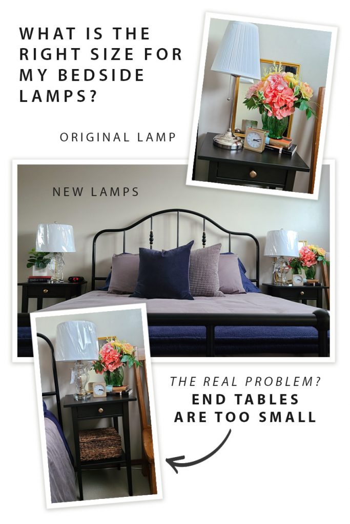 Right Scale For Bedroom Lamps, What Size Should Bedside Table Lamps Be