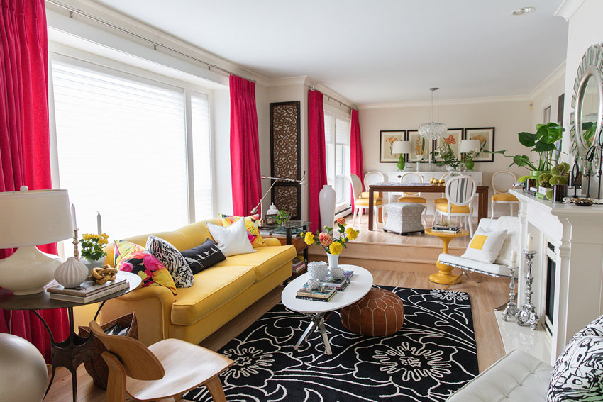 yellow sofa colour living room
