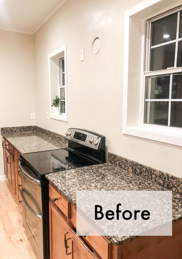 Before & After: A Quick Fix For Updating 90s Wood Stained Cabinets ...