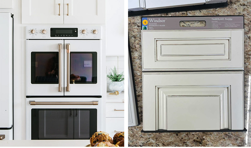 Ing Glazed Cabinets, Cream Colored Kitchen Cabinets With White Appliances