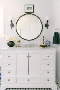My Sister's Timeless Black & White Bathroom: Before & After