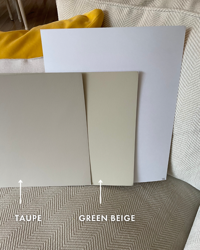 compare paint boards to neutral colour wheel