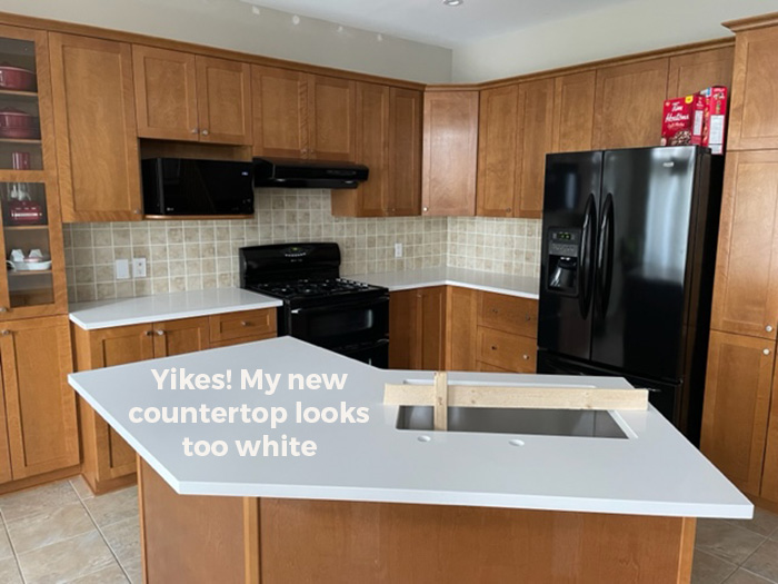 too white countertops