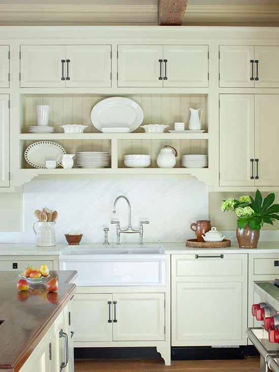 cream kitchen marble countertops farmhouse sink