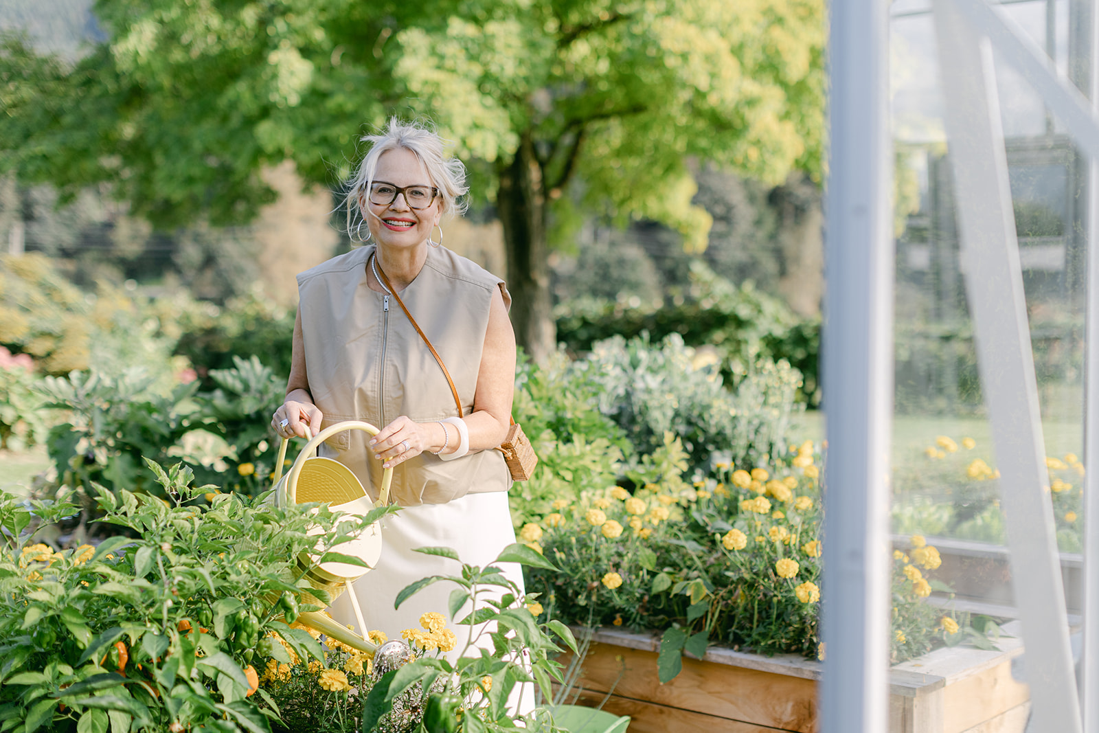 Maria Killam in the garden