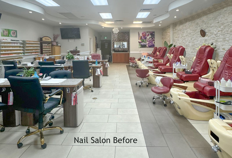 nail salon interior before