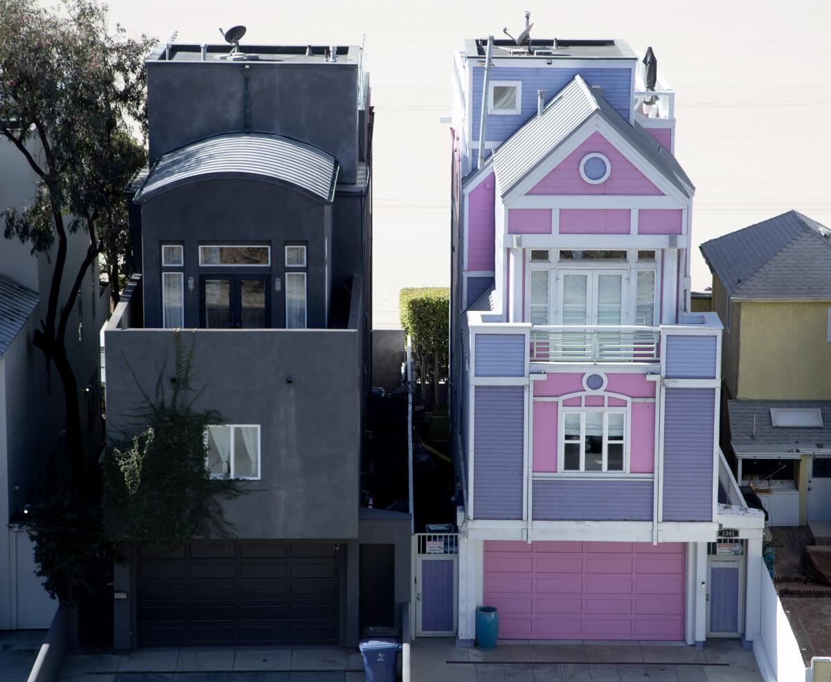 black house pink and purple house