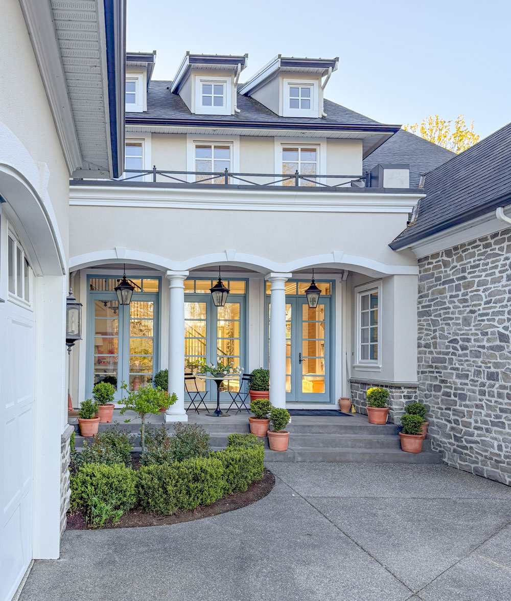 Blue French doors