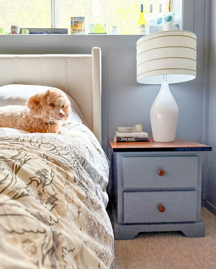 Blue grey bedroom