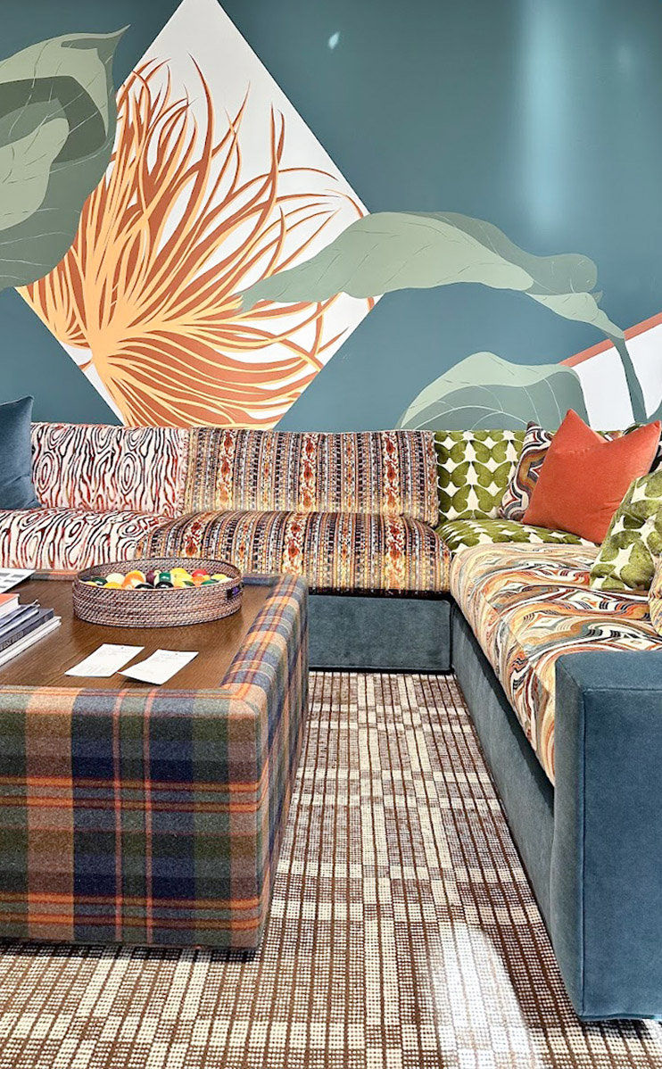 mixed patterns and wall mural