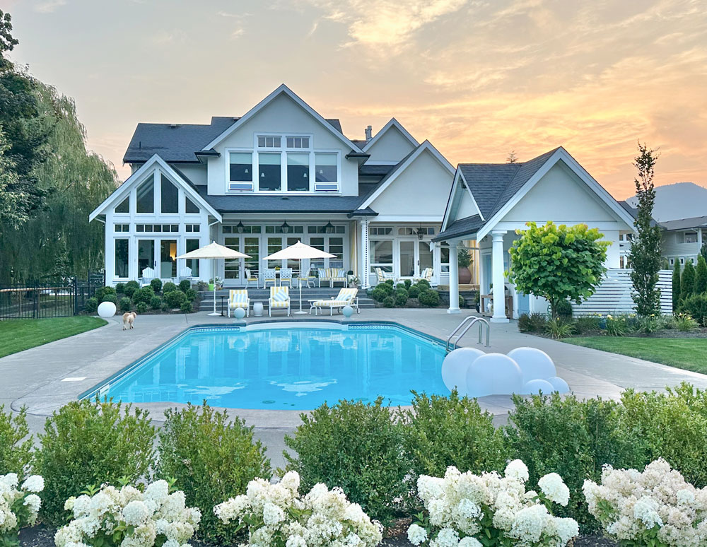 Back garden with pool
