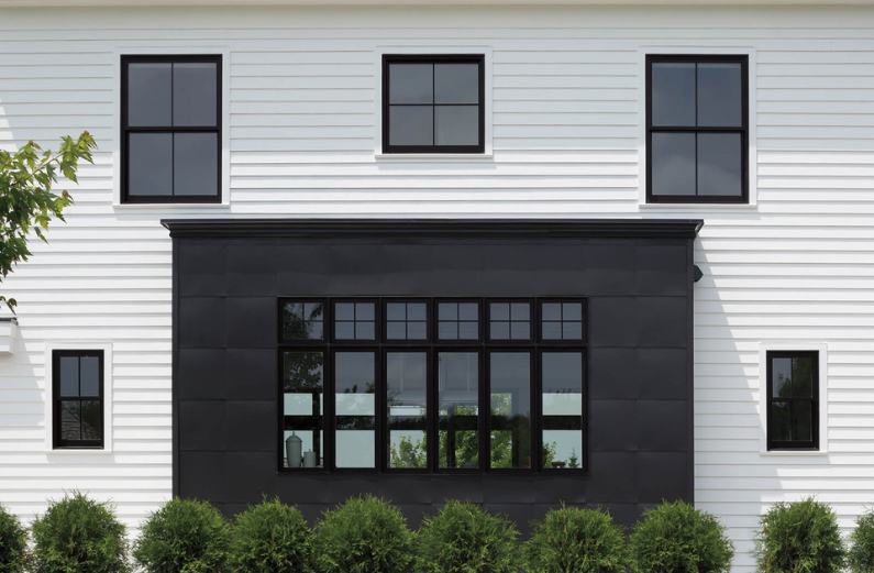 black and white exterior