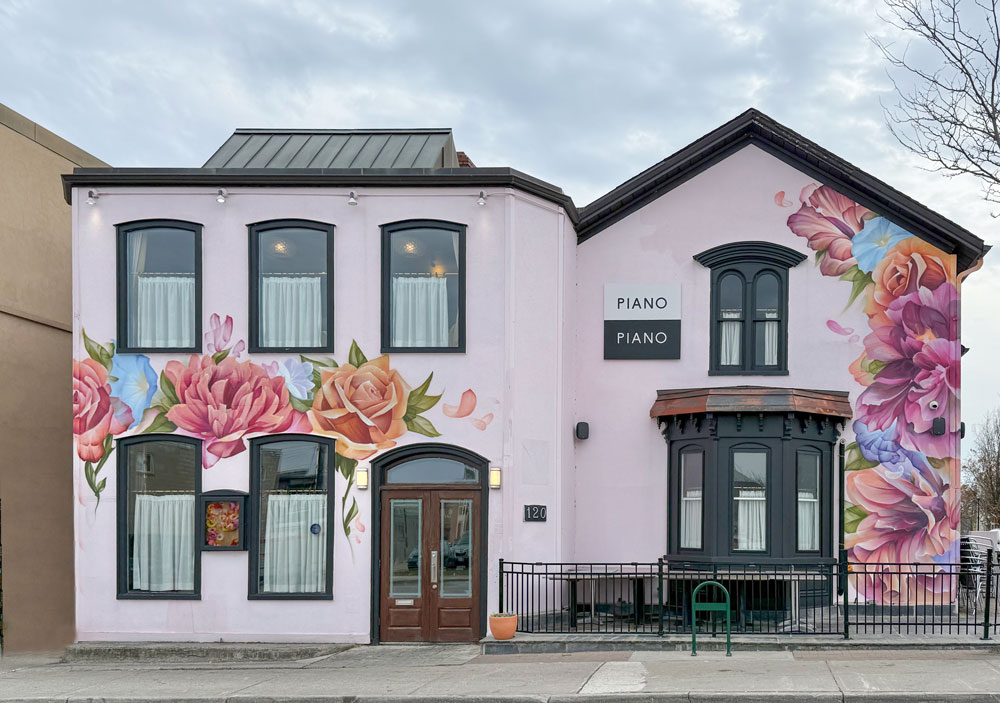 exterior floral mural