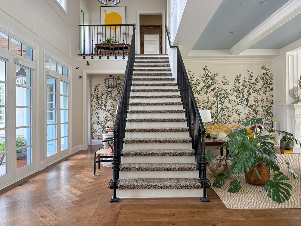 Maria Killam leopard staircase and entry
