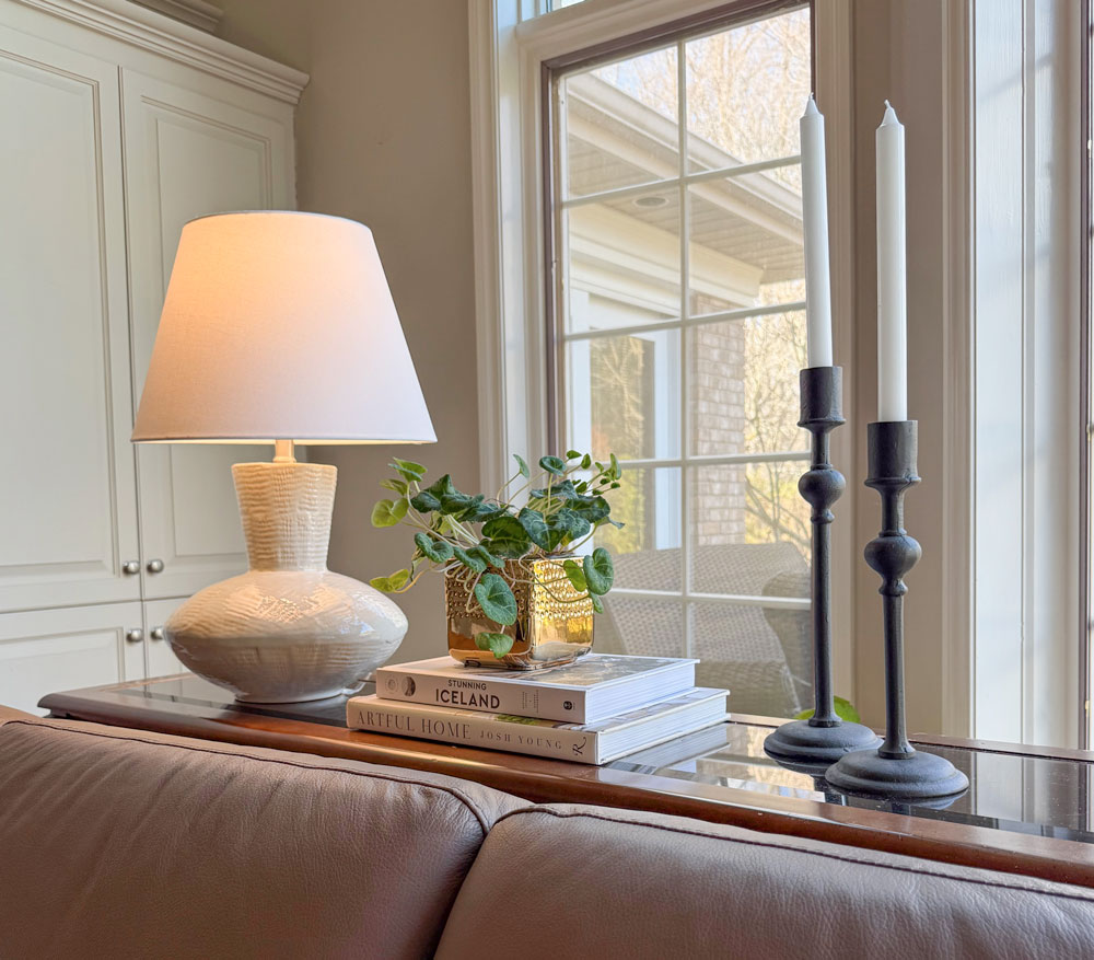 decorate a sofa table