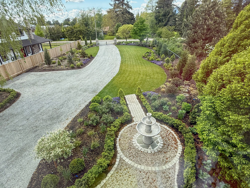 extra wide country driveway