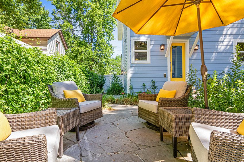 Yellow patio umbrella