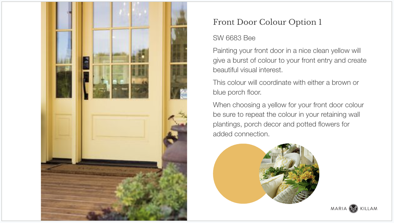 Front door colour eDesign bright yellow