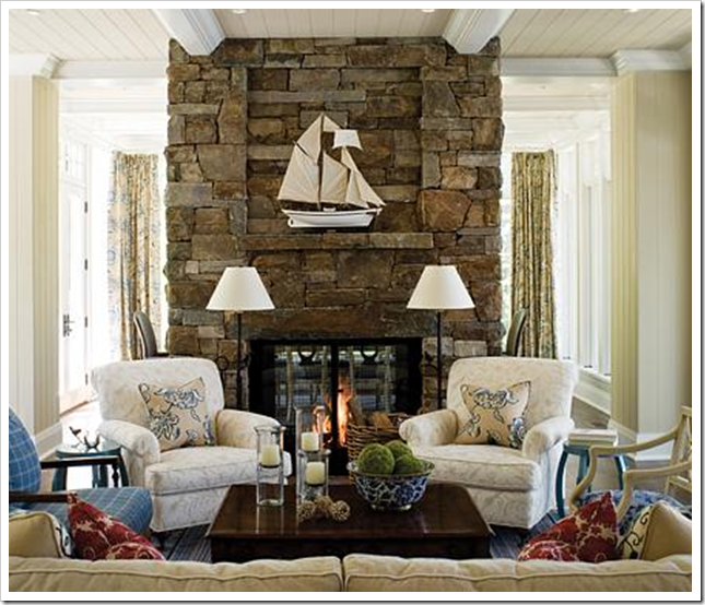 Colour Around A Stone Fireplace